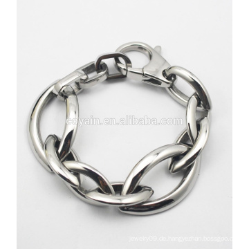 Glänzend Großes großes Edelstahl-Metall-Silber verbinden Kettenglied Armband